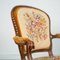 Vintage Floral & Carved Wood Lounge Chairs, 1950s, Set of 2 7