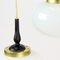 Mid-Century Ceiling Light with Two Opaline Lights, 1960s 5