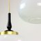 Mid-Century Ceiling Light with Two Opaline Lights, 1960s 3