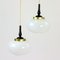 Mid-Century Ceiling Light with Two Opaline Lights, 1960s 2