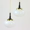 Mid-Century Ceiling Light with Two Opaline Lights, 1960s, Image 2