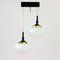 Mid-Century Ceiling Light with Two Opaline Lights, 1960s 4