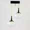Mid-Century Ceiling Light with Two Opaline Lights, 1960s, Image 4