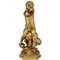Antike Jugendstil Skulptur aus vergoldeter Bronze, Junge auf einem Pilz von Henri Pernot 1