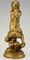 Antike Jugendstil Skulptur aus vergoldeter Bronze, Junge auf einem Pilz von Henri Pernot 7