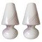 Italienische Murano Tischlampen aus Weiß & Rosa, 1980er, 2er Set 1