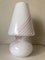 Italian White & Pink Murano Table Lamps, 1980s, Set of 2 3