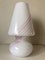 Lámparas de mesa italianas en blanco y rosa de cristal de Murano, años 80. Juego de 2, Imagen 3