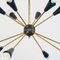 Vintage Brass & Metal 12-Light Sputnik Ceiling Lamp, 1950s, Immagine 5