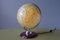Vintage Illuminated Glass Topographical 24 cm Globe with Pagwood Base from JRO-Verlag, 1960s 6