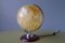 Vintage Illuminated Glass Topographical 24 cm Globe with Pagwood Base from JRO-Verlag, 1960s 7