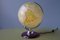 Vintage Illuminated Glass Topographical 24 cm Globe with Pagwood Base from JRO-Verlag, 1960s 5