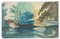 Landscape - Original Watercolor on Paper by Jean Delpech - 1956 1956 1