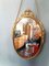 Espejo vintage ovalado de latón con decoración ornamental, Imagen 2