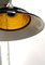 Vernickelte Mid-Century Stehlampe mit bernsteinfarbener Glasplatte 10
