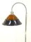 Mid-Century Nickel-Plated Floor Lamp with Amber Glass Top, Image 4