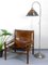 Mid-Century Nickel-Plated Floor Lamp with Amber Glass Top, Image 2