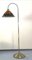 Mid-Century Nickel-Plated Floor Lamp with Amber Glass Top 1
