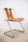 Chaises de Salon en Acier & Cuir, 1970s, Set de 4 1