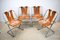 Steel & Leather Dining Chairs, 1970s, Set of 4 2