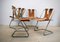 Steel & Leather Dining Chairs, 1970s, Set of 4 4