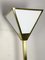 Vintage Brass Floor Lamps with White Glass Shades, Set of 2 3