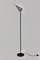 Italian Modern Black and White Glass Floor Lamp with Tube Steel Stem, 1980s, Image 1