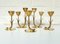 Vintage Scandinavian Brass Candleholders by Gunnar Ander for Ystad Metall Sweden, Set of 5 5