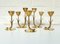 Vintage Scandinavian Brass Candleholders by Gunnar Ander for Ystad Metall Sweden, Set of 5, Image 5