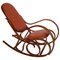 Art Nouveau Rocking Chair in Steam Bent Beechwood & Leather from Thonet 2