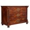 19th-Century Austrian Chest of Drawers in Walnut, Veneer Walnut & Silver Inlaid 3