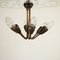 Italian Brass and Glass Chandelier, 1950s 7