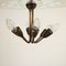 Lámpara de araña italiana de vidrio y latón, años 50, Imagen 7