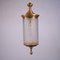 Italian Brass and Glass Ceiling Lamp, 1950s 4