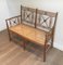 Italian Beechwood & Cane Bench, 1980s 1