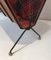 French Black Lacquered Metal, Leather & Square Fabric Magazine Rack, 1950s, Image 8