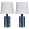 Large Danish Modern Blue Table Lamps from Søholm Stoneware, 1960s, Set of 2 1