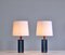 Large Danish Modern Blue Table Lamps from Søholm Stoneware, 1960s, Set of 2 2