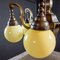 Vintage Copper-Colored Chandelier with Yellow Bulbs, 1950s 4