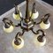Vintage Copper-Colored Chandelier with Yellow Bulbs, 1950s 2