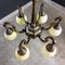 Vintage Copper-Colored Chandelier with Yellow Bulbs, 1950s, Image 2