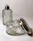 Bottle and Vanity Box in Cut Crystal & Chiseled Silver, Spain,  Set of 2 3