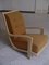 Art Deco Mustard Yellow Cavalry Wool & Beige Painted Wood Lounge Chair, 1940s 3