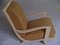 Art Deco Mustard Yellow Cavalry Wool & Beige Painted Wood Lounge Chair, 1940s 5