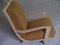 Art Deco Mustard Yellow Cavalry Wool & Beige Painted Wood Lounge Chair, 1940s, Image 5