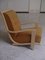 Art Deco Mustard Yellow Cavalry Wool & Beige Painted Wood Lounge Chair, 1940s 7