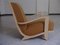 Art Deco Mustard Yellow Cavalry Wool & Beige Painted Wood Lounge Chair, 1940s, Image 13