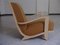 Art Deco Mustard Yellow Cavalry Wool & Beige Painted Wood Lounge Chair, 1940s 8