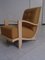 Art Deco Mustard Yellow Cavalry Wool & Beige Painted Wood Lounge Chair, 1940s 10