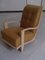 Art Deco Mustard Yellow Cavalry Wool & Beige Painted Wood Lounge Chair, 1940s 14